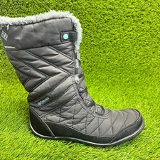 Columbia Minx III Kids Boys Size 7Y Black Outdoor Waterproof Fur Winter Boots