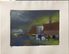 GINO TEXTURES hand retouched screen print Venice 48x38 signed numbered 128/150 A