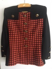 Givenchy Classic women's 100 wool orange/black jacket EU Size 40 Made in France