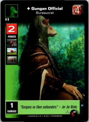 Gungan Official Star Wars Young Jedi CCG Card 