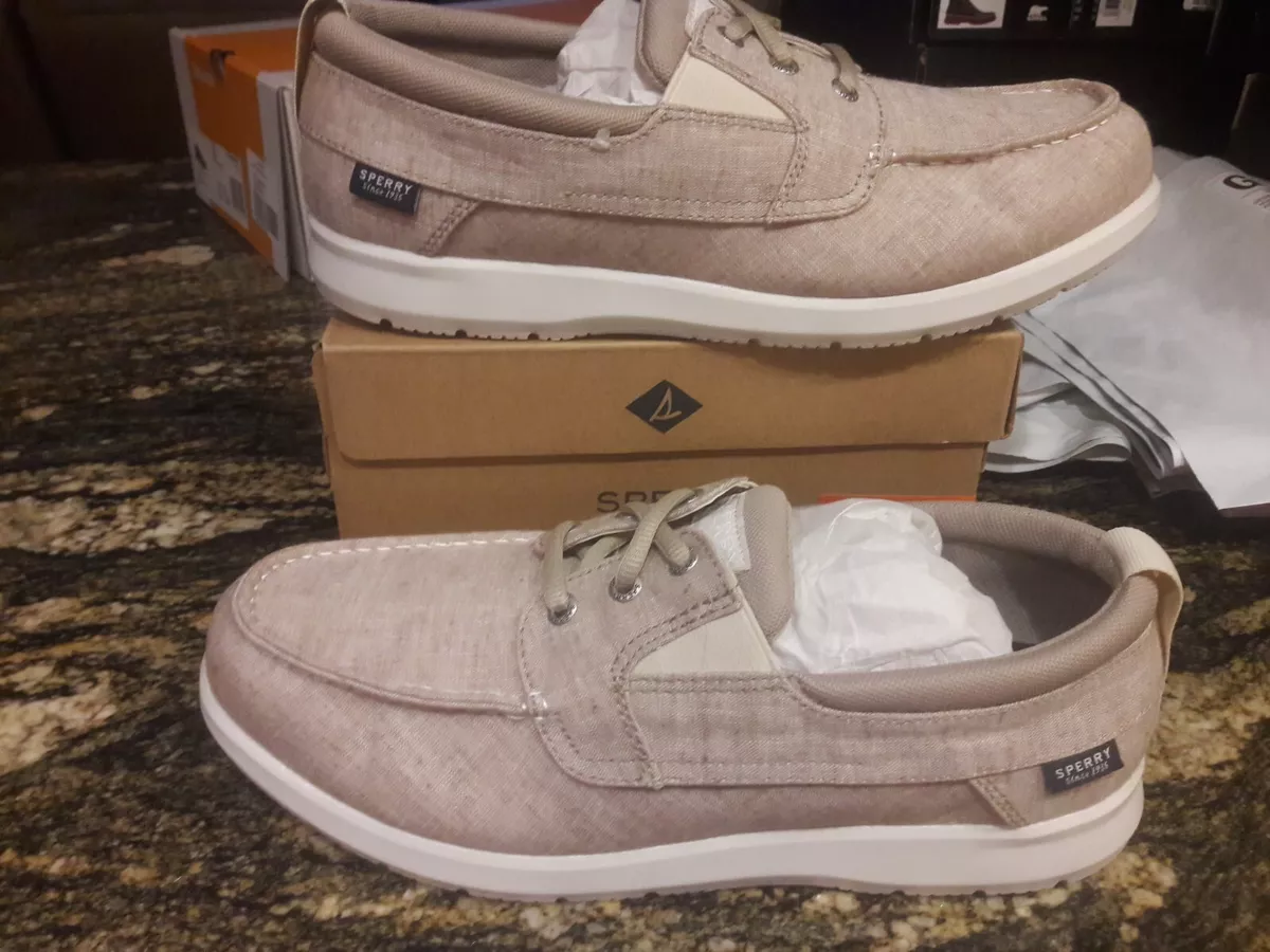NEW Mens Sperry Bowrider Plush Step 3 Eye Chambray Boat Shoes