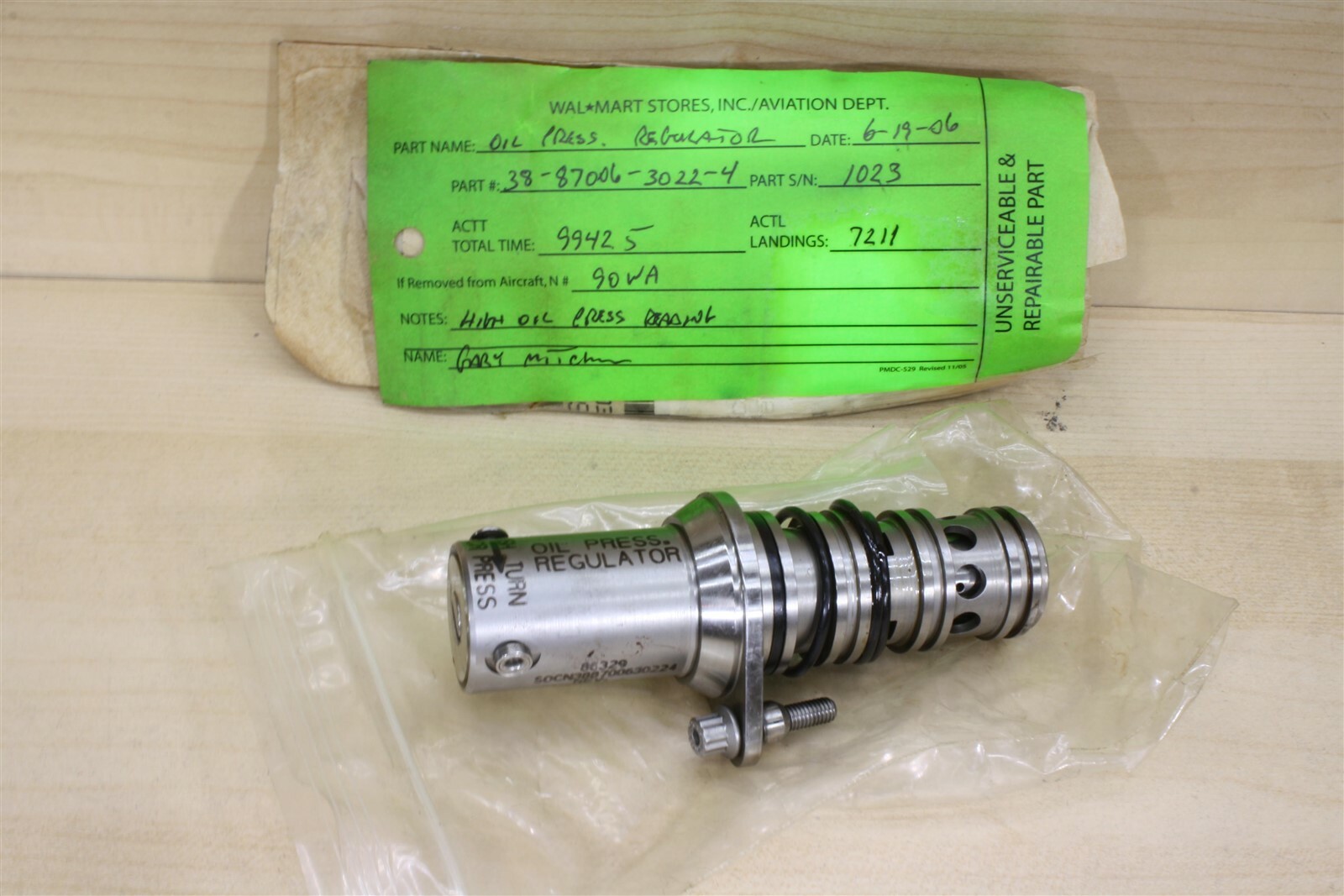 Oil Pressure Regulator Valve (TFE 73120) Aerocontrolex 388700630224 eBay