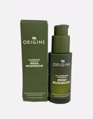 Origins Mega Mushroom Dr Weil Restorative Skin Concentrate Serum 1.0 oz NIB