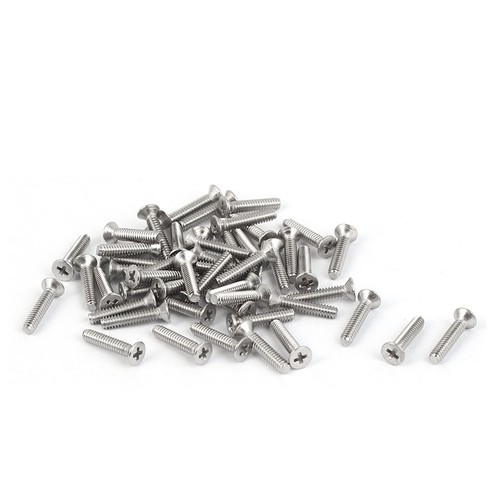 Lot De 40 Vis à Tête Plate M4x14mm – Acier Inoxydable 316, Argentées, 57g