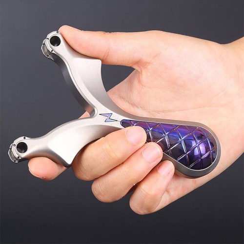 Slingshot catapult aluminum alloy closed mouth leather round leather detachable - Picture 7 of 14