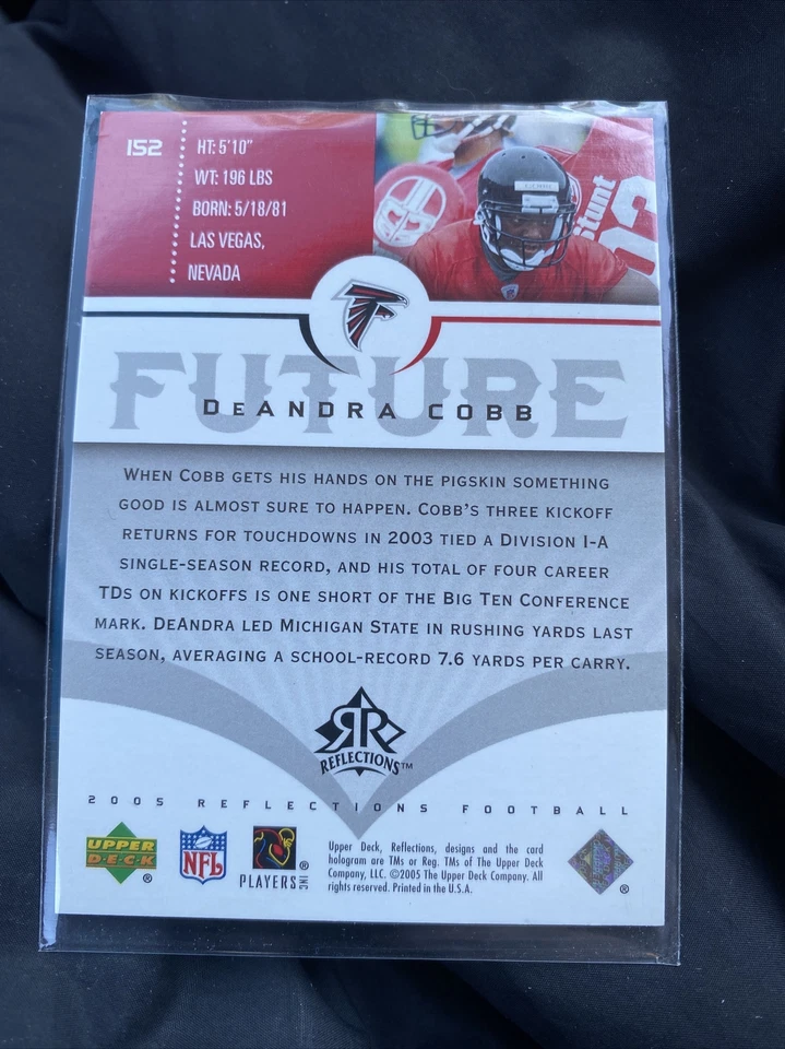 2005 Reflections Football Card #152 Deandra Cobb Rookie Card # 007/899 LOW! - Image 2 of 2