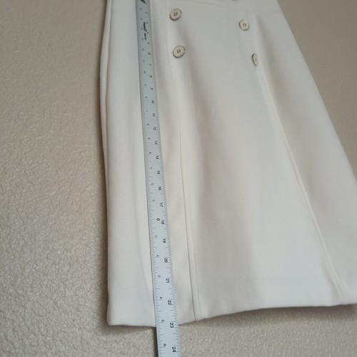 Abito classico WHBM bianco cocktail o ufficio taglia 10 maniche ad aletta con fodera elastica - Foto 5 di 12