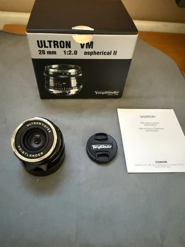 Voigtlander 28mm f2 VM Ultron Vintage Line ASPH Type II Lens Black - Boxed