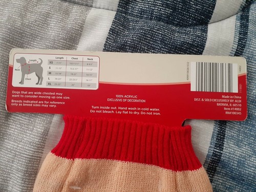 Hermoso Suéter Corazón a Cola Vacaciones Perro Mascota Talla X-Pequeño  - Imagen 2 de 3