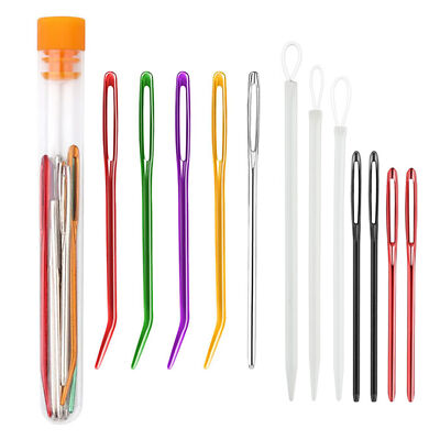 16/17x Yarn Big Eye Needle Bent Tip Tapestry Needles Large Eye Blunt Needles