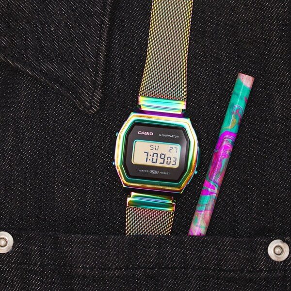 CASIO Standard Premium A1000RBW-1JF TiCTAC Limited Rainbow Color