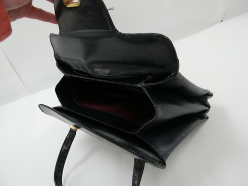 Bolso/cartera vintage Gucci todo cuero azul marino. - Imagen 10 de 12