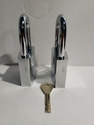 Lot De 2 Cadenas Haute Sécurité Abloy PL341 - Acier Trempé Chromé - 1 Clé Pour Les Deux - Neuf