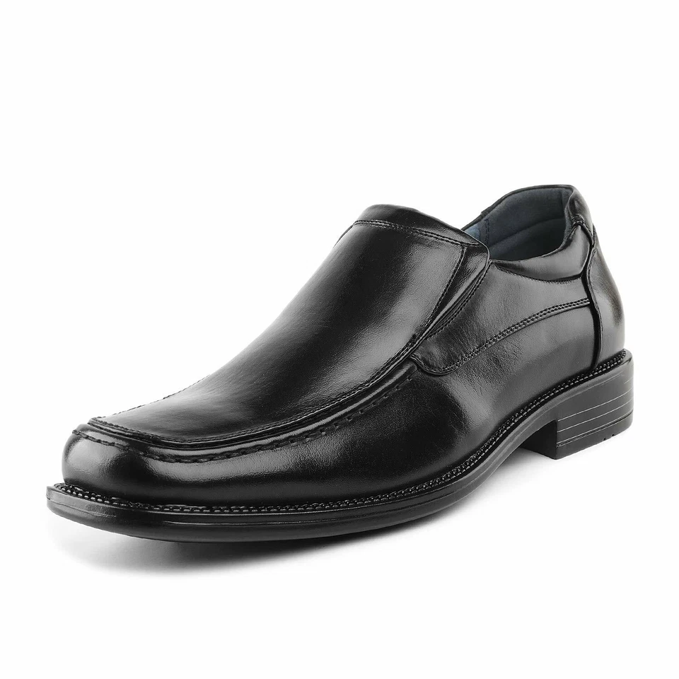 Bruno Marc Men's Leather Lined Square Toe Formal Dress Loafers Slip On Shoes US - Image 2 of 4