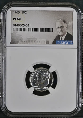 1963 Roosevelt Dime 10C NGC PF69