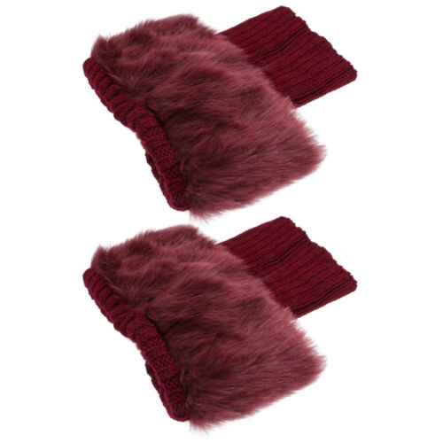 Women Boot Cuffs Faux Fur Cuffs Winter Woolen Sock Leg Boot Socks Short - Picture 11 of 12