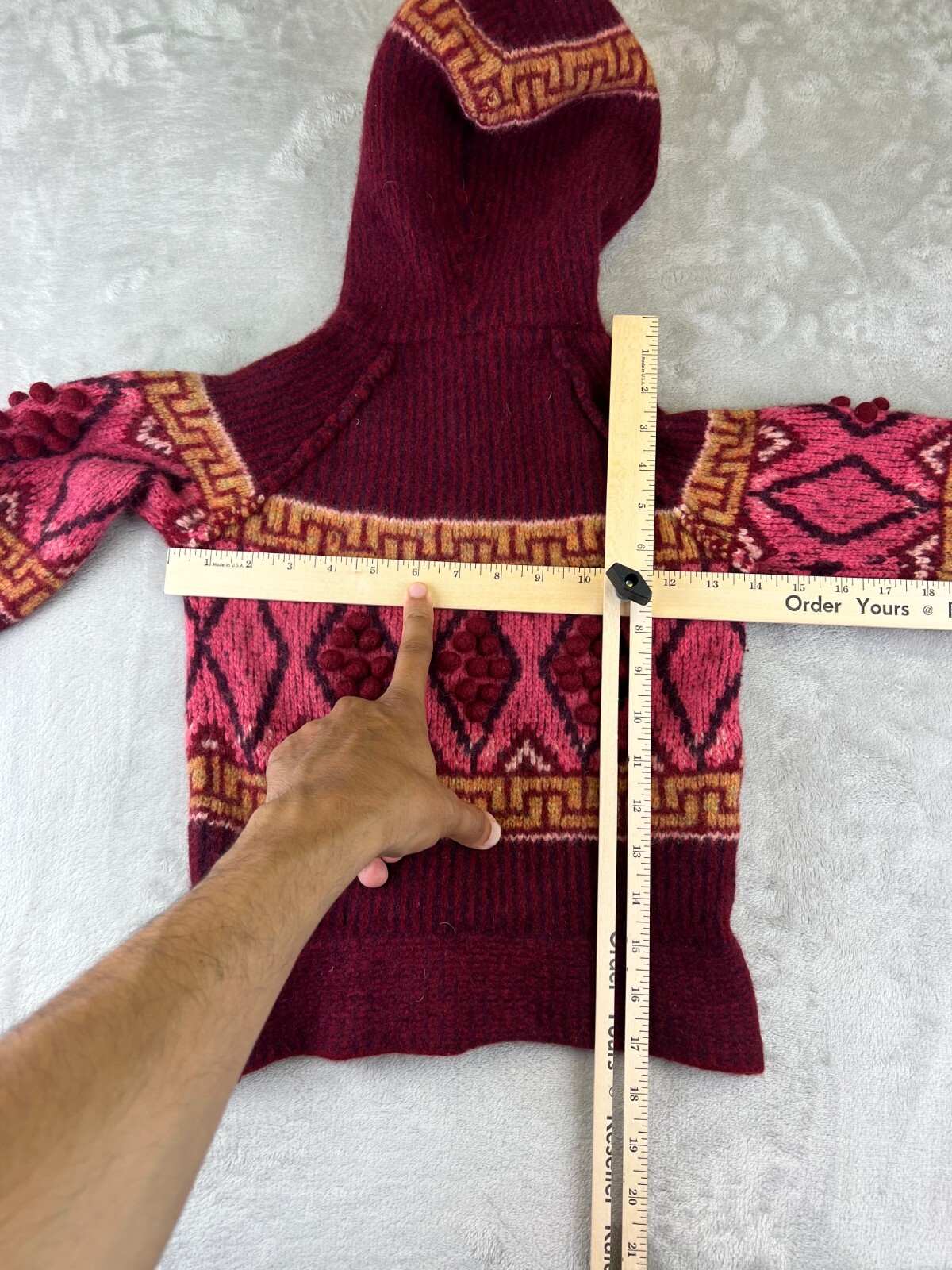 Free People Shrunken Pattern Snap Button Hoodie S… - image 10