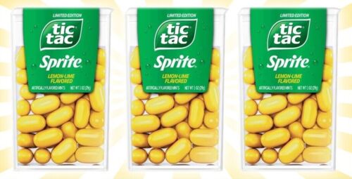 (3) Tic Tac 1 oz SPRITE Lemon Lime Flavored Breath Mints LIMITED EDITION BB 5/24