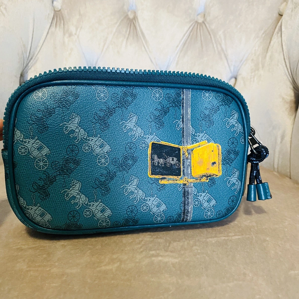 COACH Double Zip Crossbody Bag in Blue