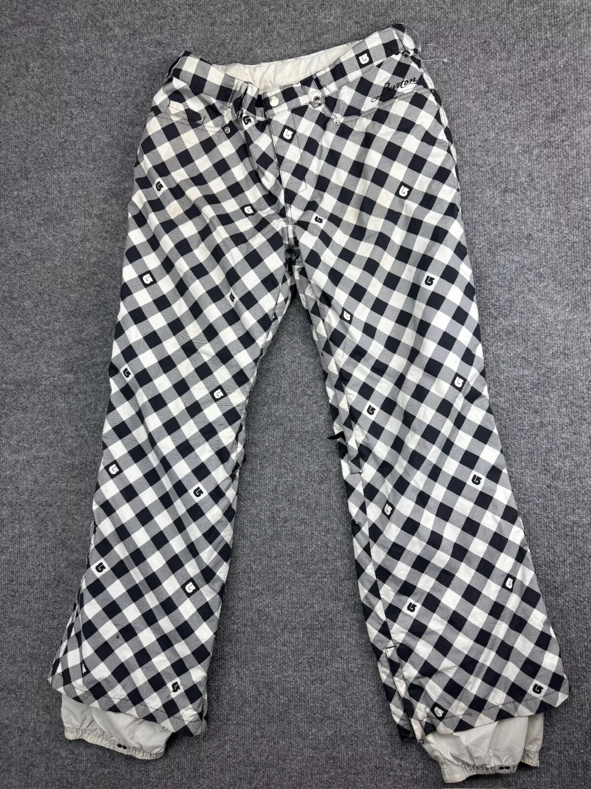 burton bootcut check pockets pants