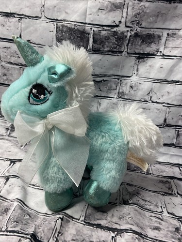 DanDee Blue Unicorn Shiny Sparkle 7" Plush Stuffed Animal (Signs Of Pre-loved) - Picture 13 of 16