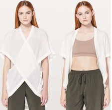 Lululemon Wrap Multiway Cardigan Shawl Coverup White One Size Long Weekend