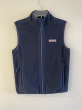 Vineyard Vines Boys Harbor Fleece Vest Navy Blue Sz L 16 Causal Outdoor