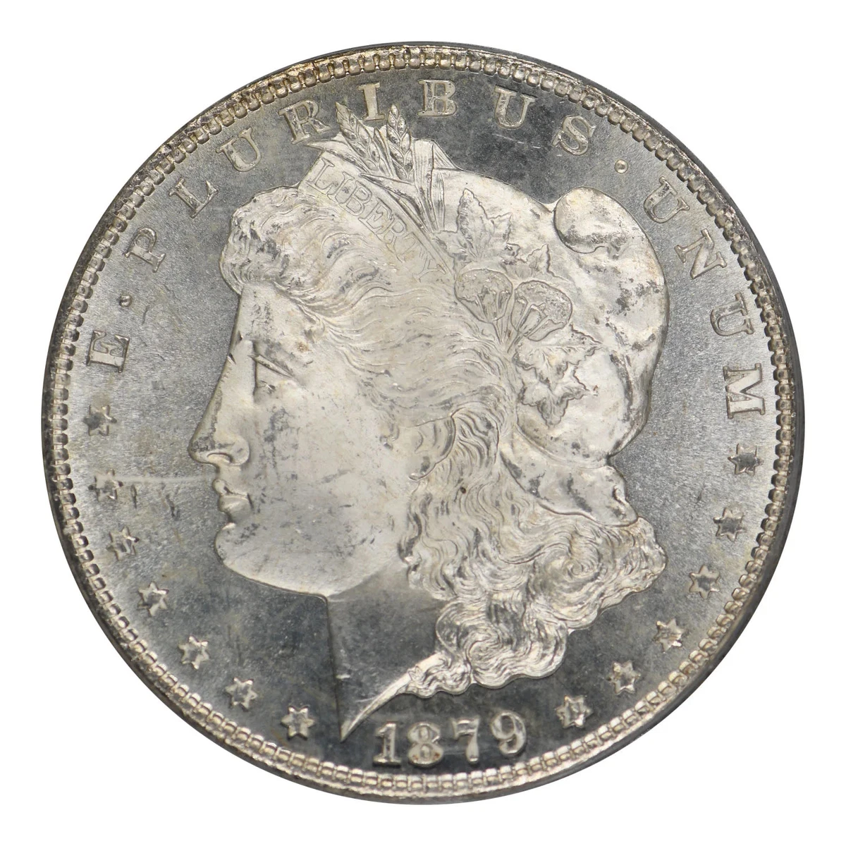 PCGS Certified MS 65 Graded 1879 Year Morgan US Dollars (1878-1921