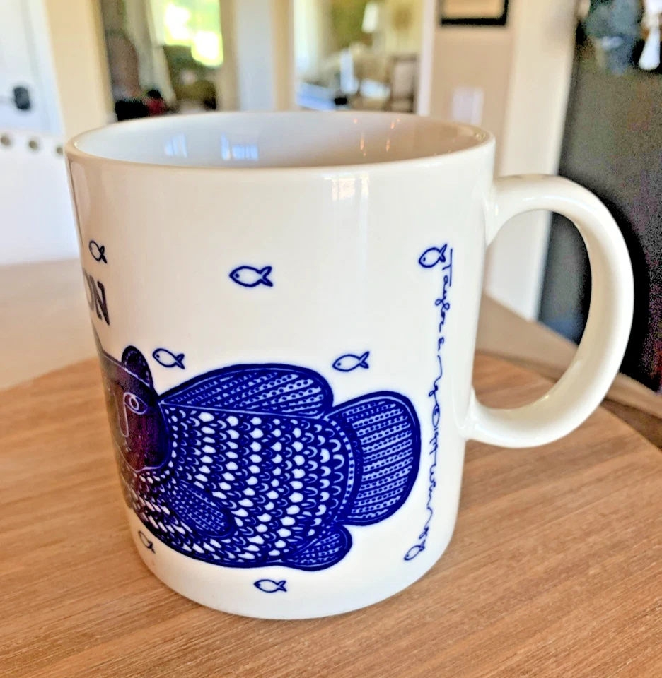 Rare Blue Vintage 1979 Taylor & Ng LE POISSON CHAT "Catfish" Coffee Tea Mug Cup - Image 2 of 4