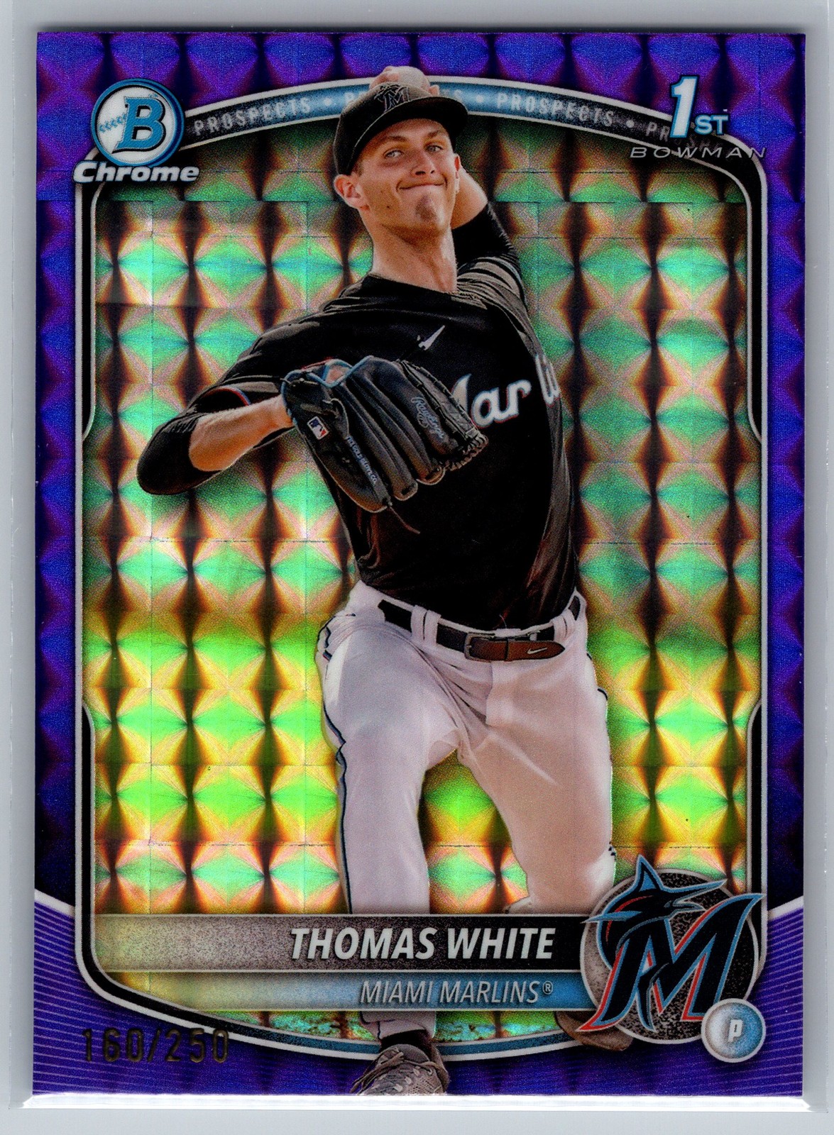 2025 Bowman Thomas White 1st Chrome Purple Geometric Refractor /250 #BCP-69