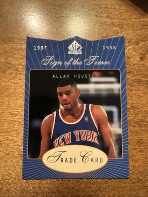 1997-98 SP Authentic Sign of the Times Allan Houston #AH TRADE CARD Creases