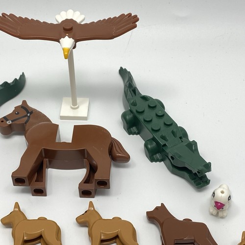 Lego 28 Stck. Lot Tier Minifiguren Adler Pferd Delfin Robbe Mops Igel Hund Löwe - Bild 3 von 8