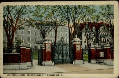 Van Wickel Gates Brown University Providence Rhode Island vintage postcard g636