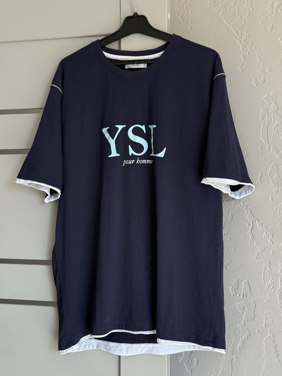 T shirt vintage Yves Saint Laurent grande logo uomo taglia L