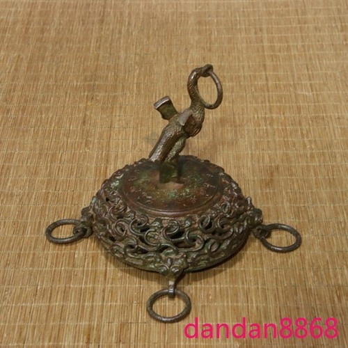 Statua incensiere bruciatore uccellino fengshui bronzo antico Cina 11,6" - Foto 3 di 9