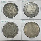 1880 1897-O 1901-O 1921 Morgan Dollar Lot of 4