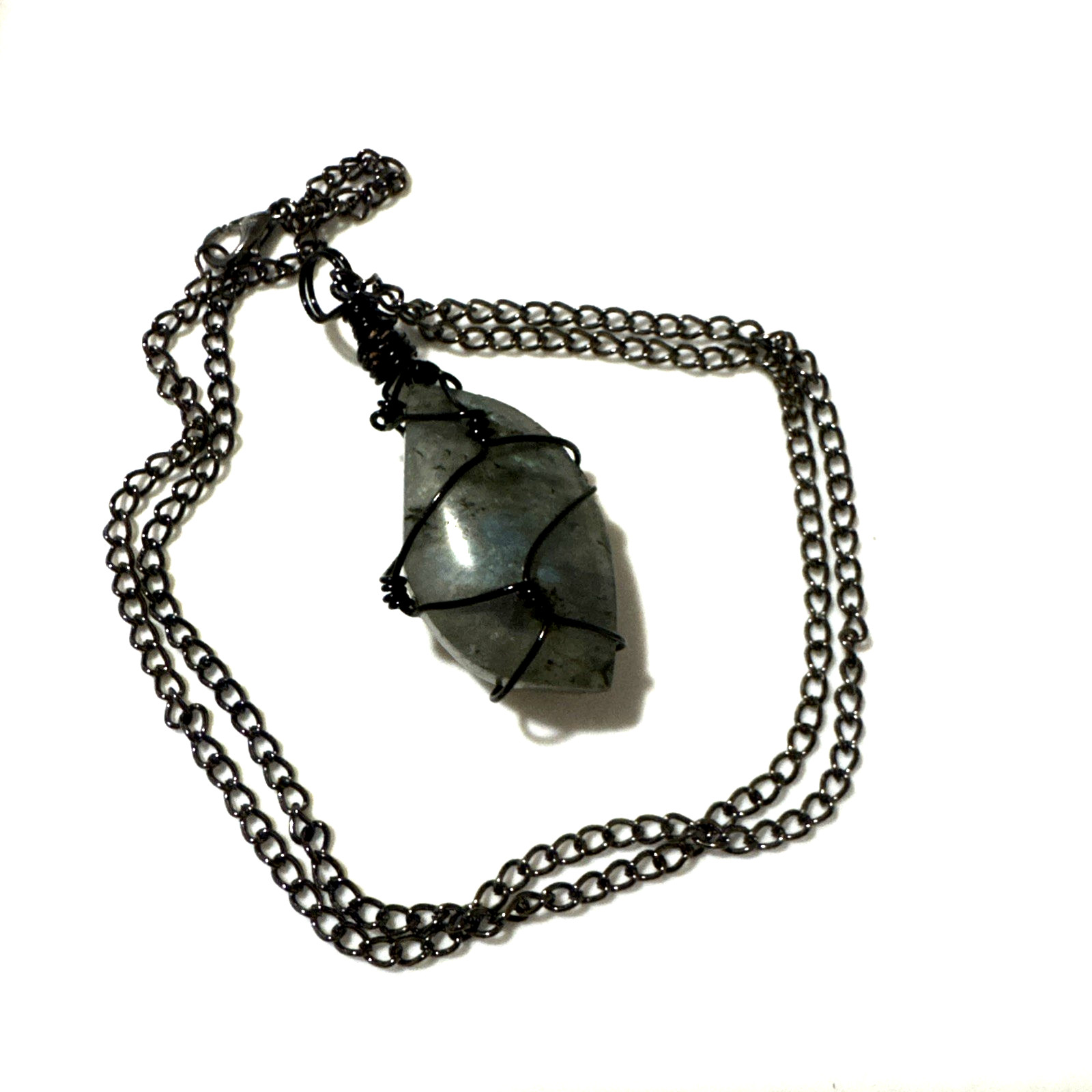 Pendant Necklace Labradorite Jewelry Black 21