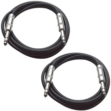 Seismic Audio Speakers TRS Male ¼” to TRS Male ¼” Patch Cable, 2 Foot Balanced