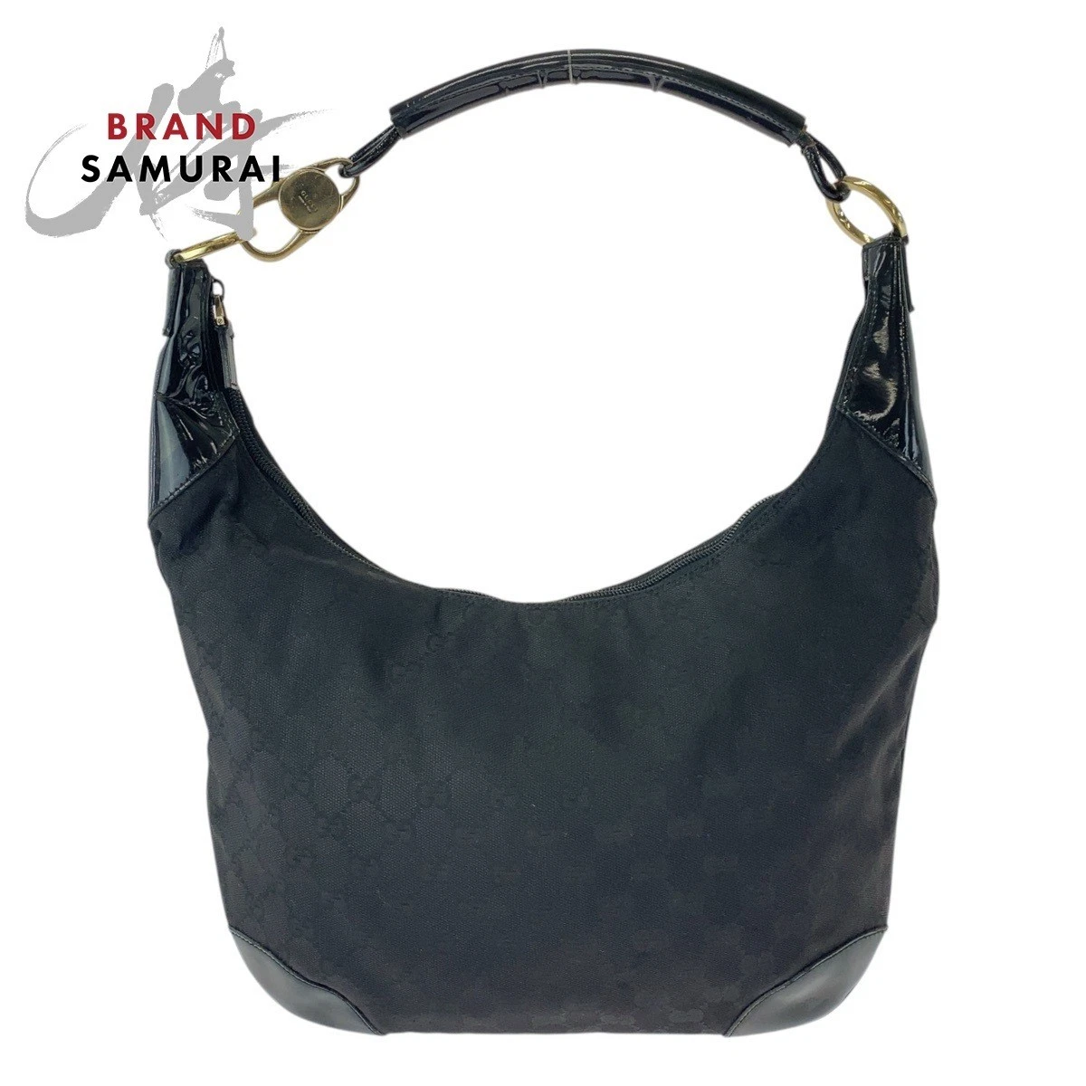 Sac bandoulière femme GUCCI noir noir or quincaillerie GG toile cuir 001 4157