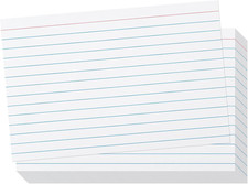 Heavy Weight Index Cards 4x6 Ruled - 240GSM/90LB 100 Pack White Lined Note Card
