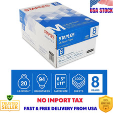 Multiuse Print Copy Paper 8.5" x 11" 20 lb. 94 Brightness 8 Reams 4000 sheets