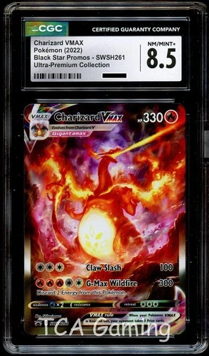 CGC 8.5 NM-MINT+ Charizard VMAX SWSH261 FULL ART HOLO 261 PROMO Pokemon Card