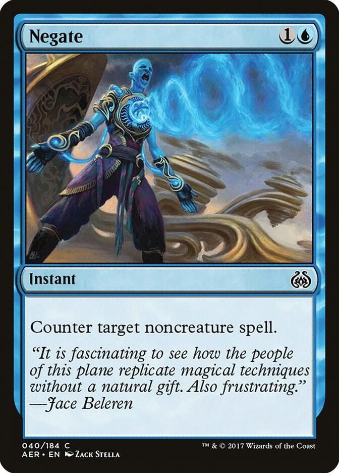 Negate 40 Near Mint Common Aether Revolt Magic: The Gathering