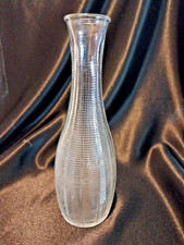 Vintage FTD Made in USA Clear Ribbed Glass Flower Vase 9" Floral Bud Vase