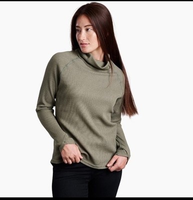 KUHL Petra Turtleneck Waffle Weave Sweater Pullover Women s Sz Medium Sage Green