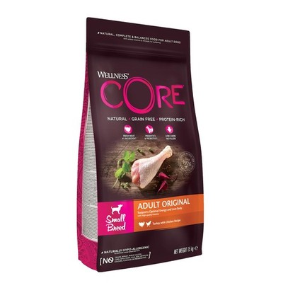 Hundefutter getreidefrei 1,5 kg für kleine Rassen Pute & Huhn Wellness CORE