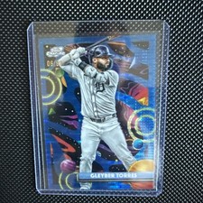 2025 Topps Cosmic Chrome #74 Gleyber Torres Blue Moon Refractor 6/99