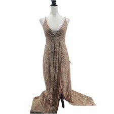 Lulus Maxi Dress Women's Small Blush Pink Babydoll Lace Prom Fairy Ethereal NEW