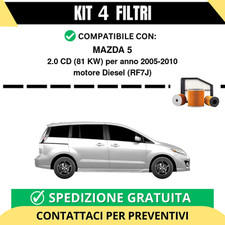 Kit 4 Filtri Tagliando per MAZDA 5 2.0 CD 81 kw Diesel 2005-2010
