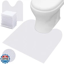 Drydiet 50 Pcs Disposable Toilet Mats 24 x 24 Inches Round Commode Potty Larg